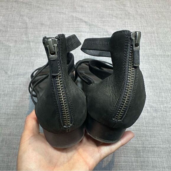 Eileen Fisher The Eva Leather Strappy Sandal in Black Size 10 - Picture 5 of 8